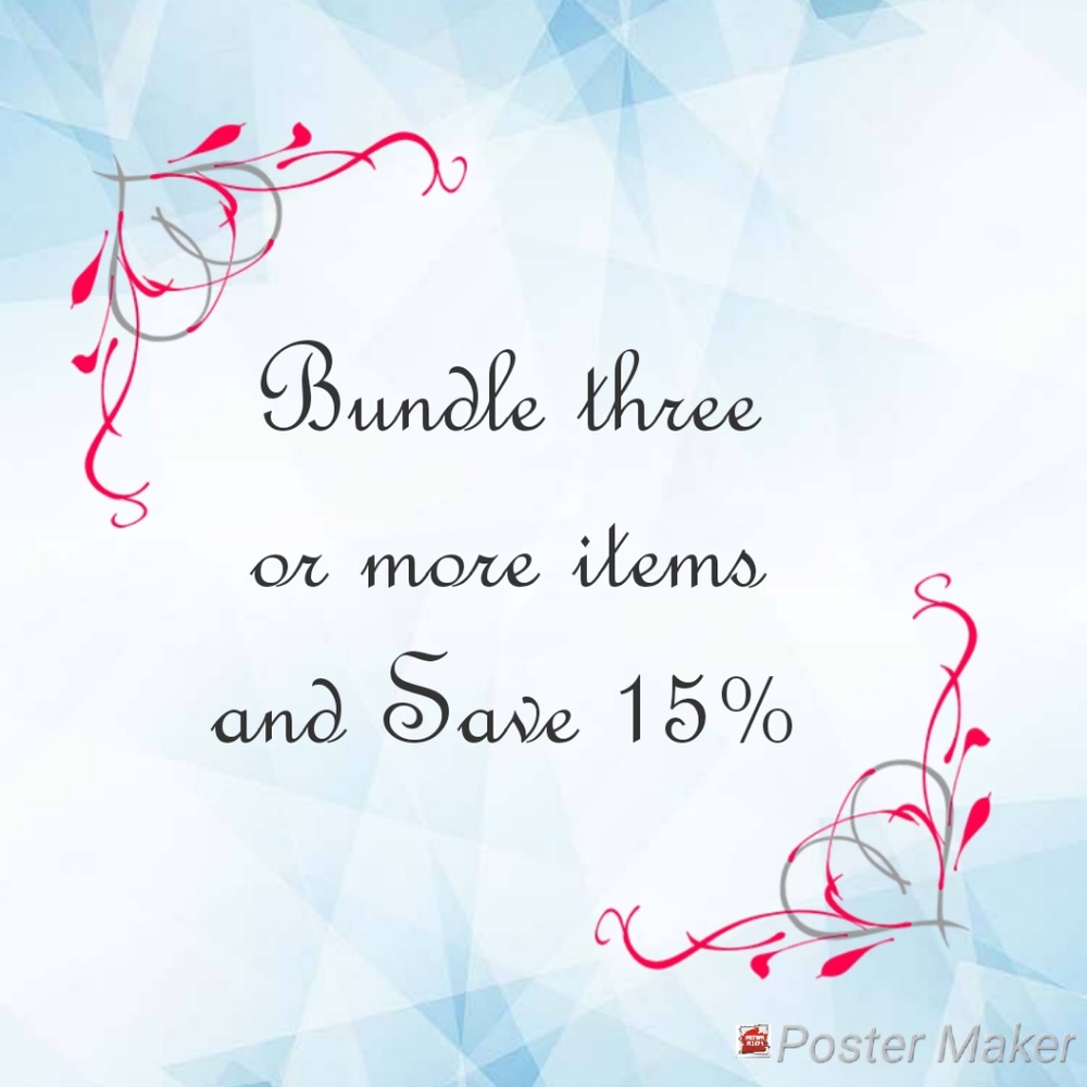 Bundle 3 or more items and save 15%